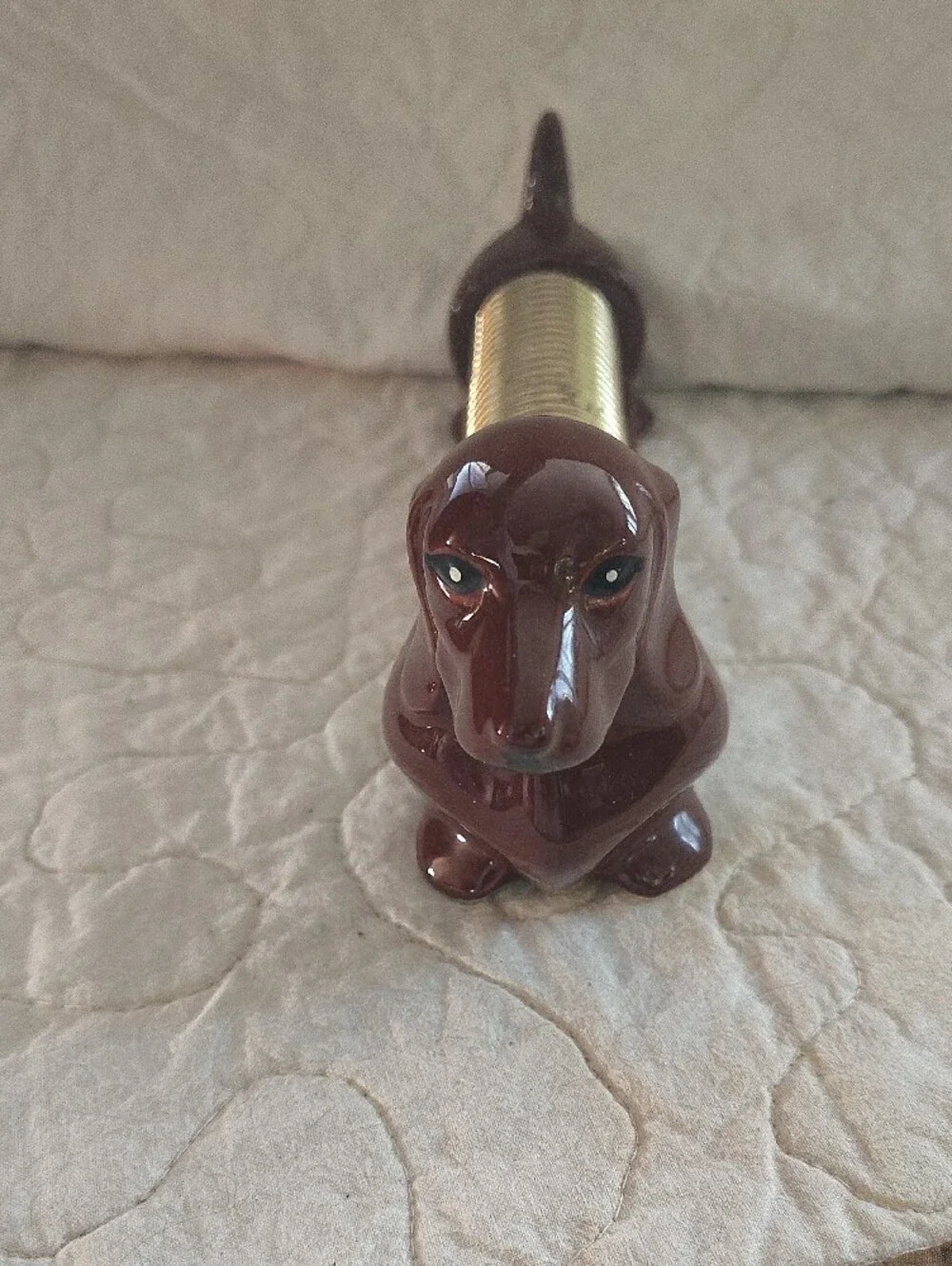1950s Marston Ceramic Dachshund Dog Letter Holder